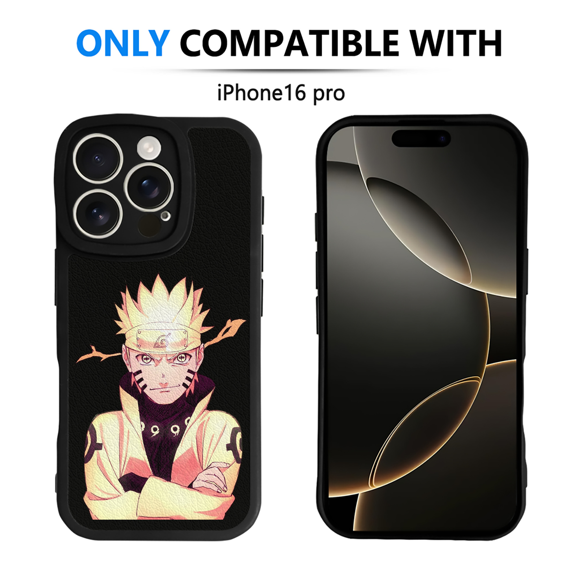 （画像用） NARUTO -ナルト- うずまき ナルト Uzumaki Naruto 【iPhone 16シリーズ対応】シリコンスマホケース（レザー調） 材質：シリコン